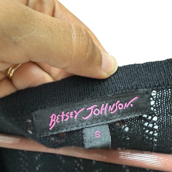 Vintage Betsy Johnson Black Cardigan Silk and Cashmere Women’s Size Small - Picture 3 of 10